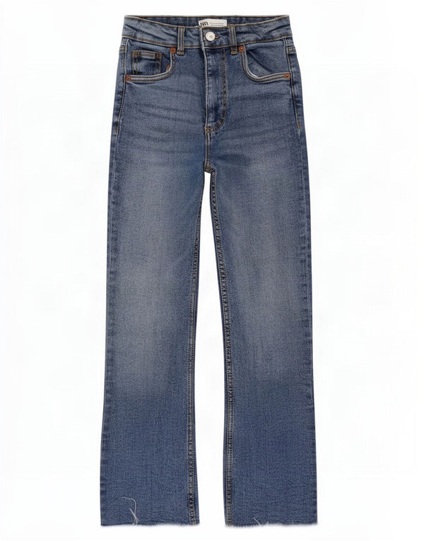 Zara Calça jeans feminina larga EU 32 2XS W22 L25 Azul