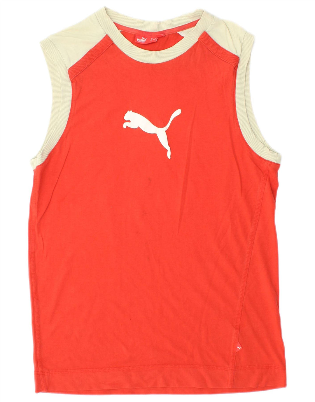 Puma camiseta feminina gráfica top médio vermelho colorblock