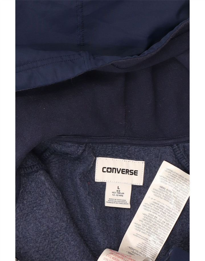 Suéter CONVERSE Boys Zip com capuz 12-13 anos grande algodão azul marinho