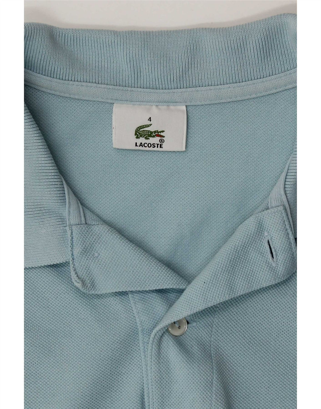 Camisa polo masculina Lacoste tamanho 4 algodão azul médio