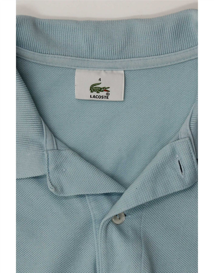 Camisa polo masculina Lacoste tamanho 4 algodão azul médio