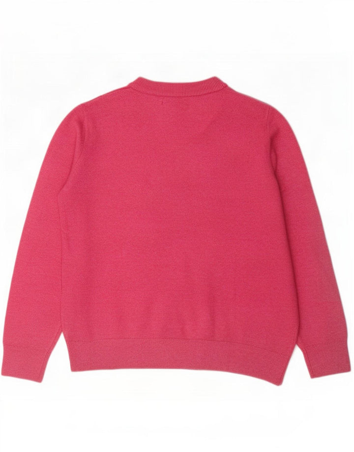 Suéter feminino Marks & Spencer com gola redonda Reino Unido 14 poliéster rosa médio
