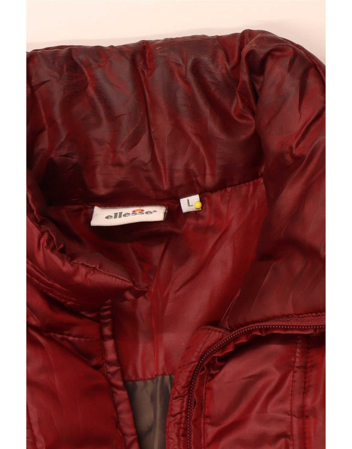 Jaqueta acolchoada feminina Ellesse UK 16 grande poliéster vermelho