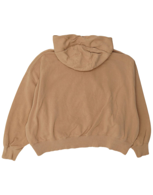 Nike Womens Crop Oversized Hoodie Jumper Reino Unido 16 Grande Algodão Bege