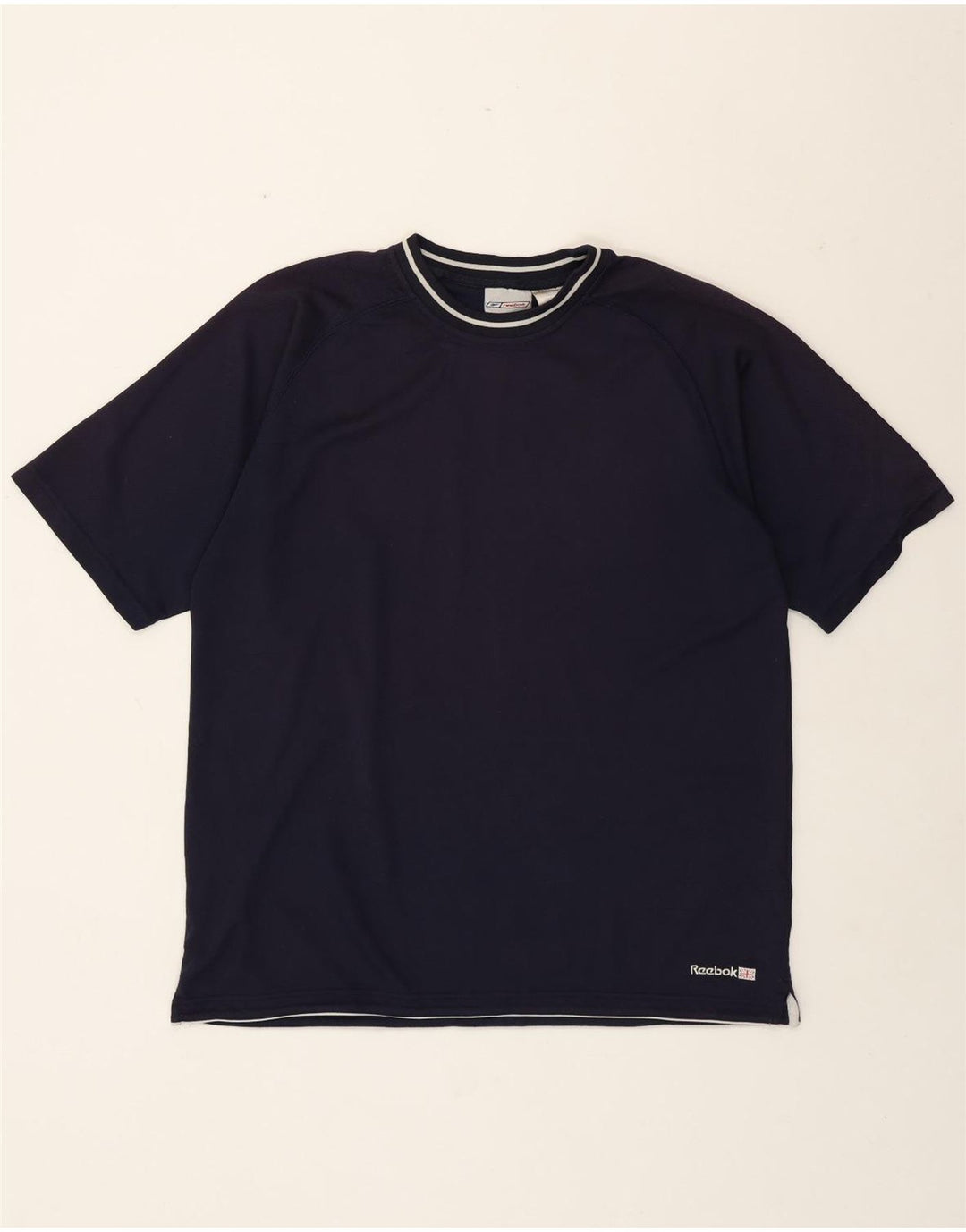Camiseta masculina Reebok grande poliéster azul marinho