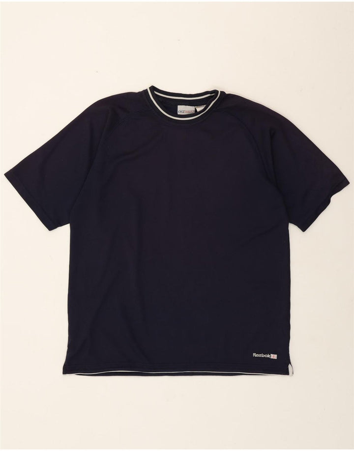Camiseta masculina Reebok grande poliéster azul marinho