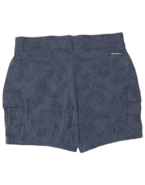 Shorts cargo feminino Eddie Bauer EUA 10 grande W32 azul floral nylon