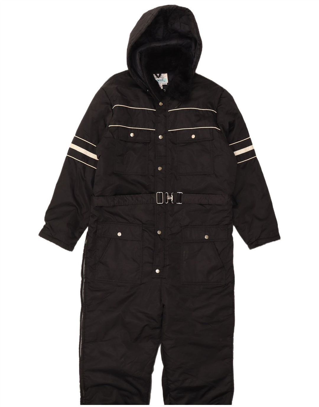 Macacão de esqui masculino com capuz Sears Work Leisure grande nylon preto
