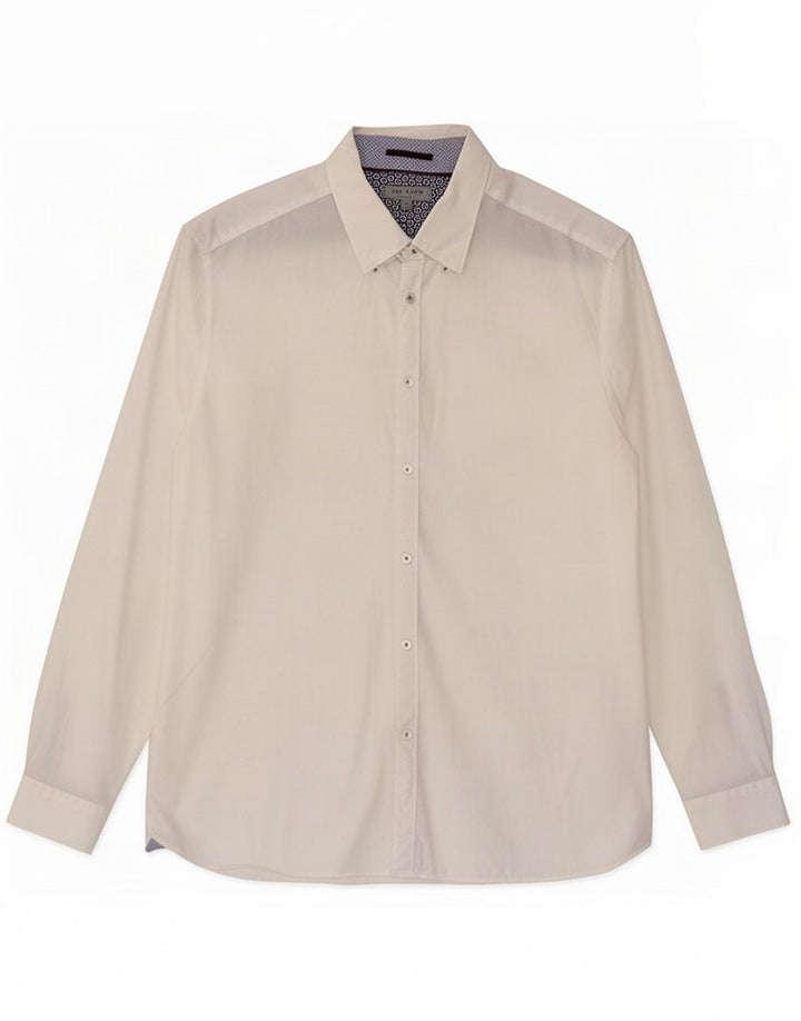 Camisa masculina Ted Baker tamanho 6 2XL algodão branco