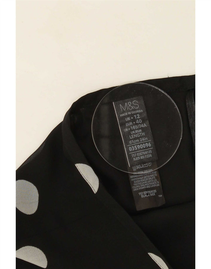 Saia feminina Marks & Spencer UK 12 médio W30 bolinhas pretas