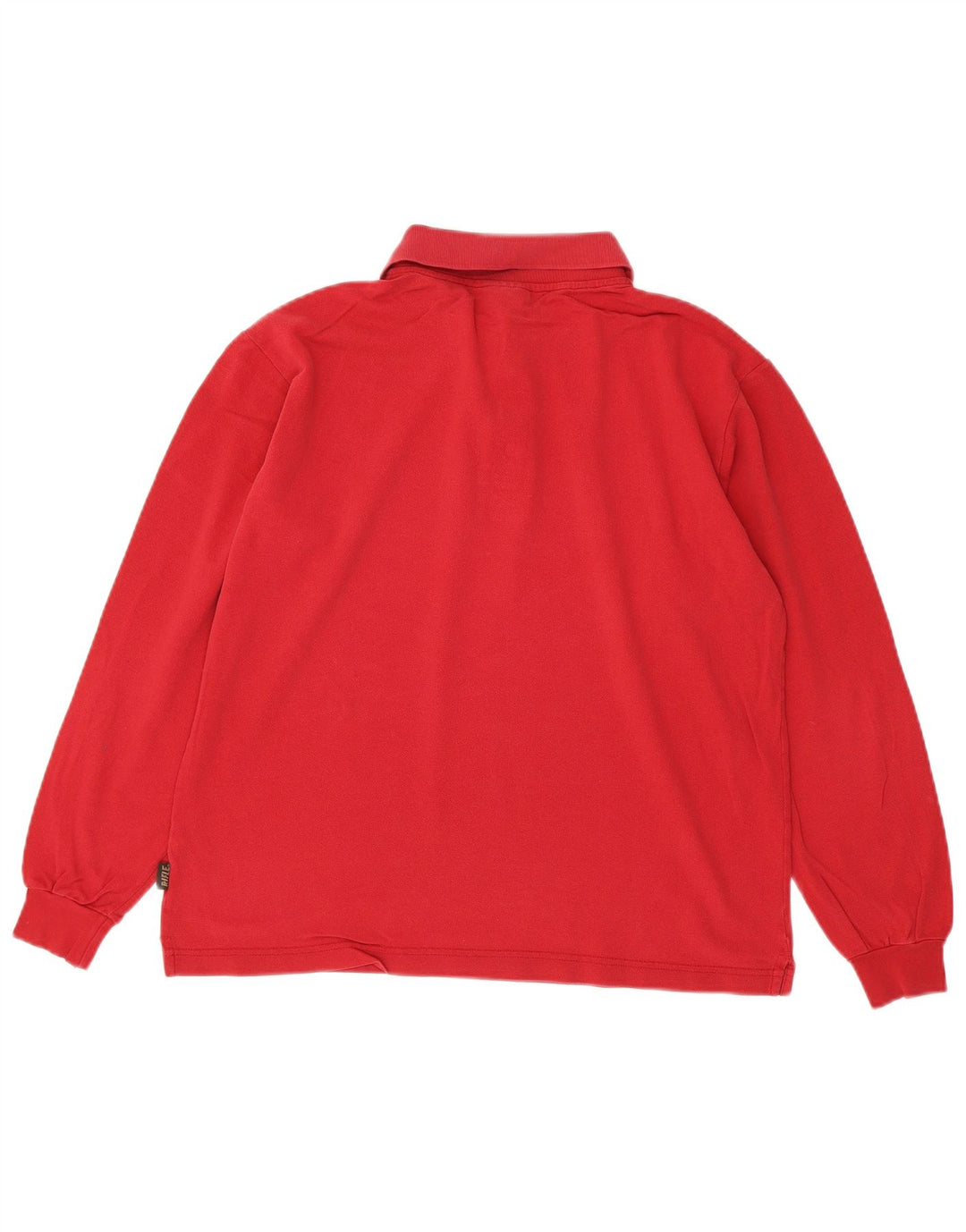 Camisa polo masculina Rifle de manga comprida de algodão vermelho médio
