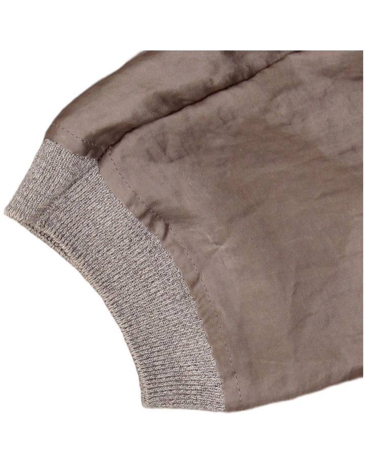 Zara Blusa Feminina Crop Manga Longa Top UK 14 Cinza Médio
