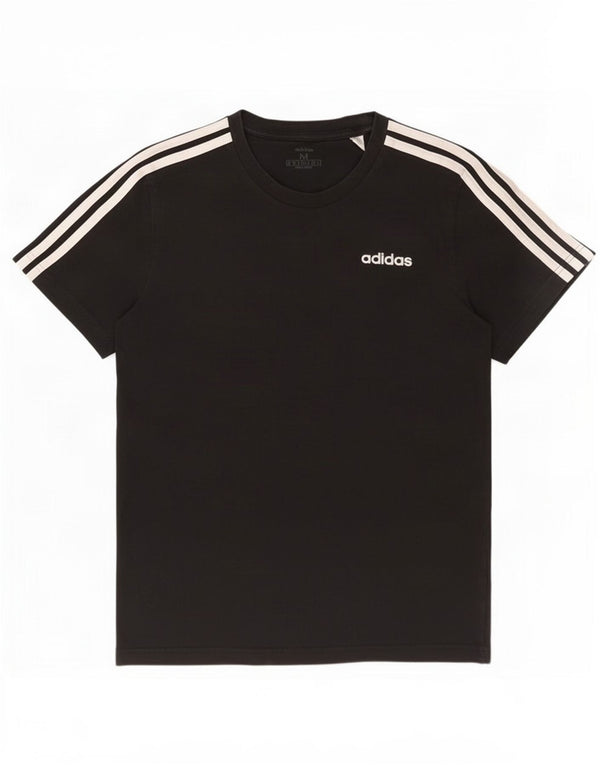 Adidas Mens Camiseta Top Médio Algodão Preto