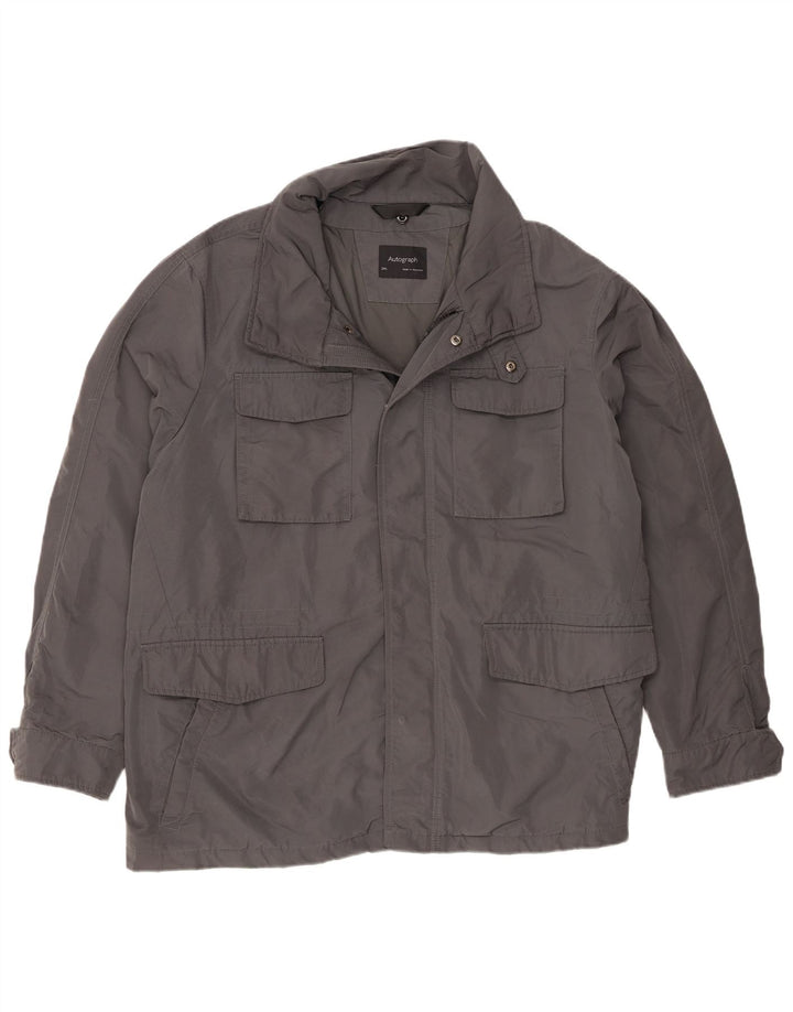 Jaqueta utilitária masculina Marks & Spencer UK 46 3XL poliéster cinza