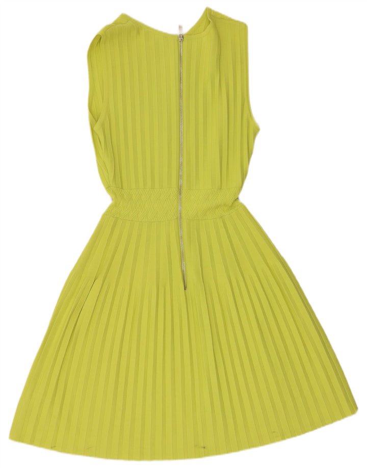 Vestido feminino TED BAKER sem mangas, tamanho 2, viscose verde pequena