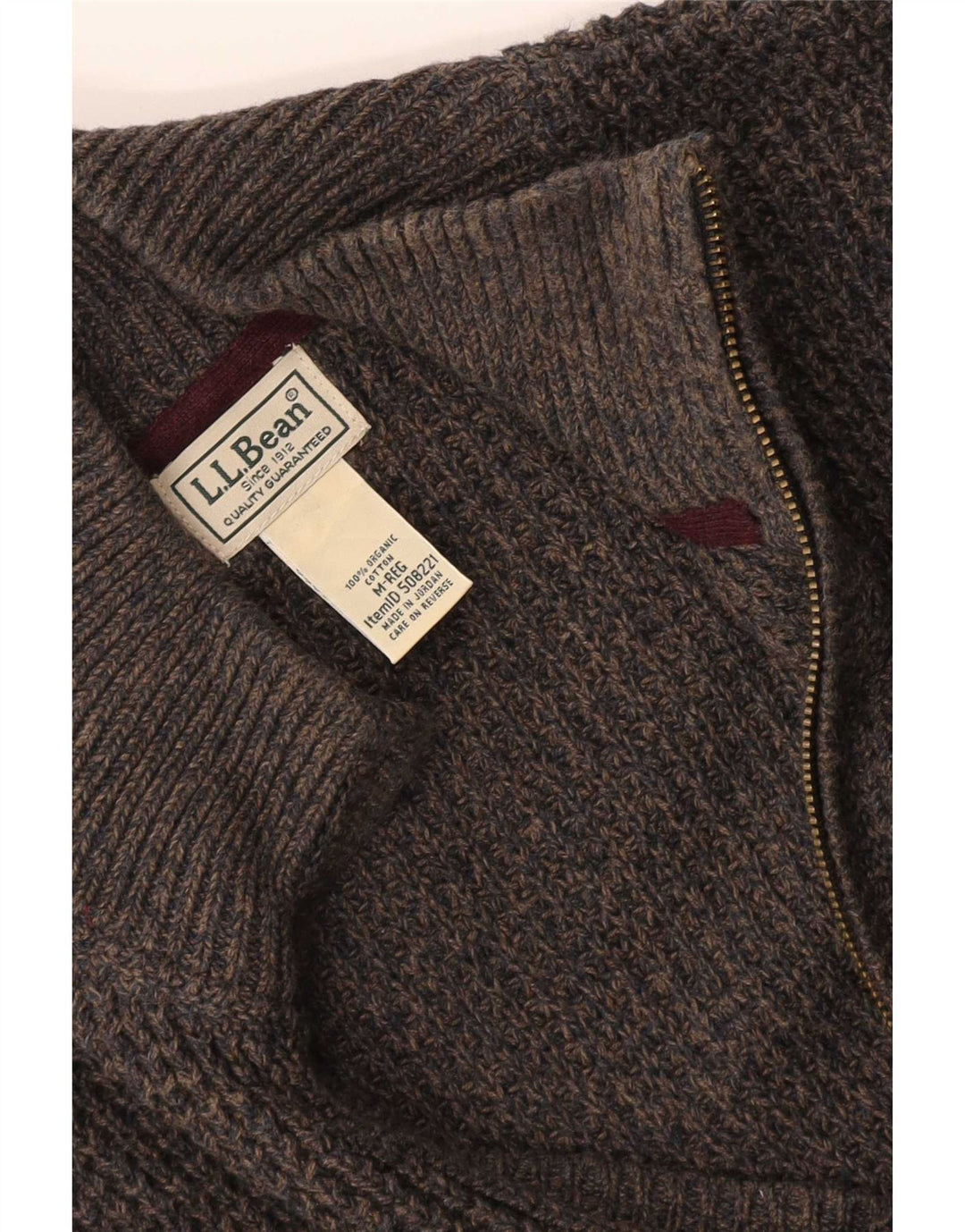 Suéter cardigã masculino L.L.Bean algodão cinza médio