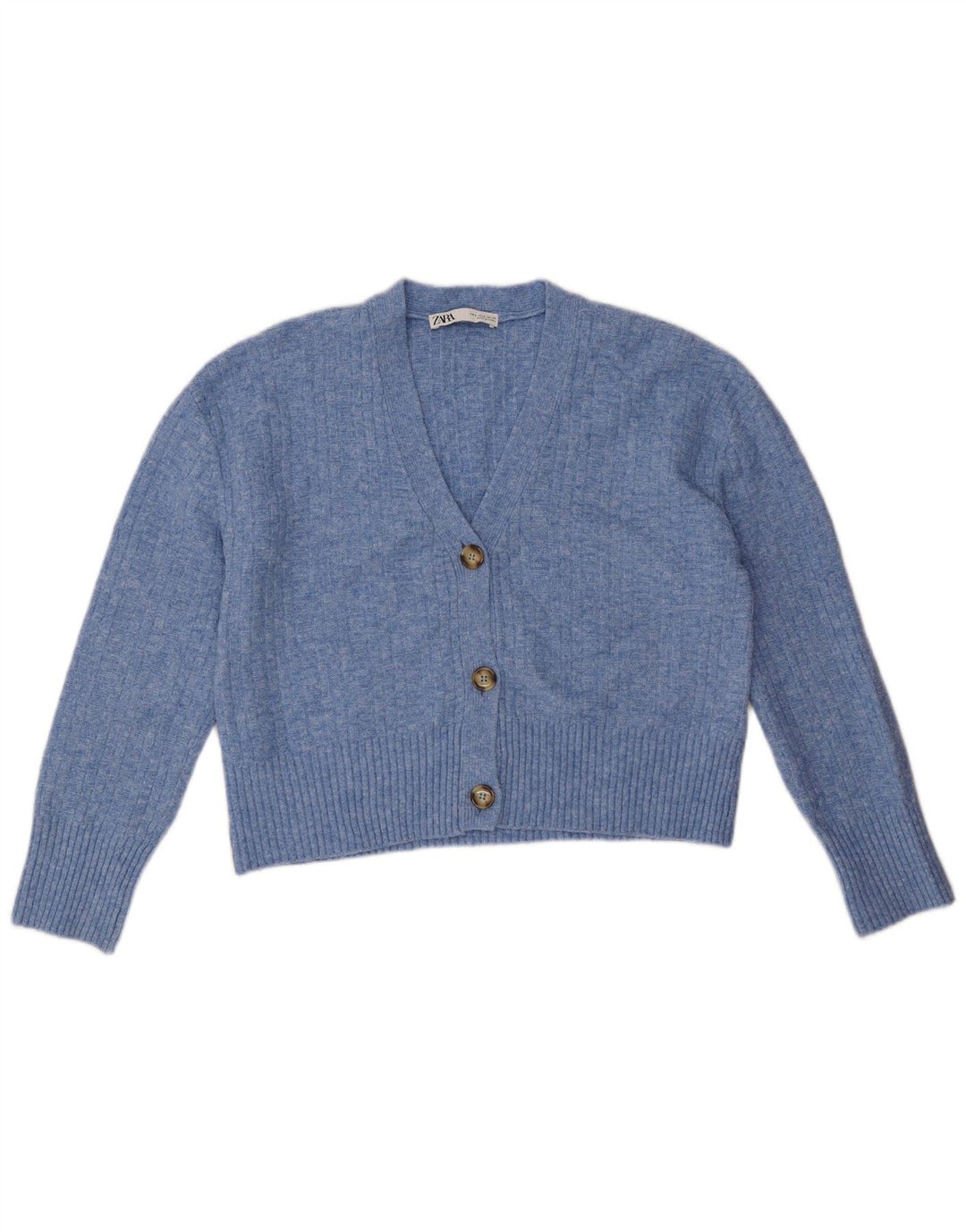 Suéter cardigã oversized feminino Zara Reino Unido 10 poliéster azul pequeno