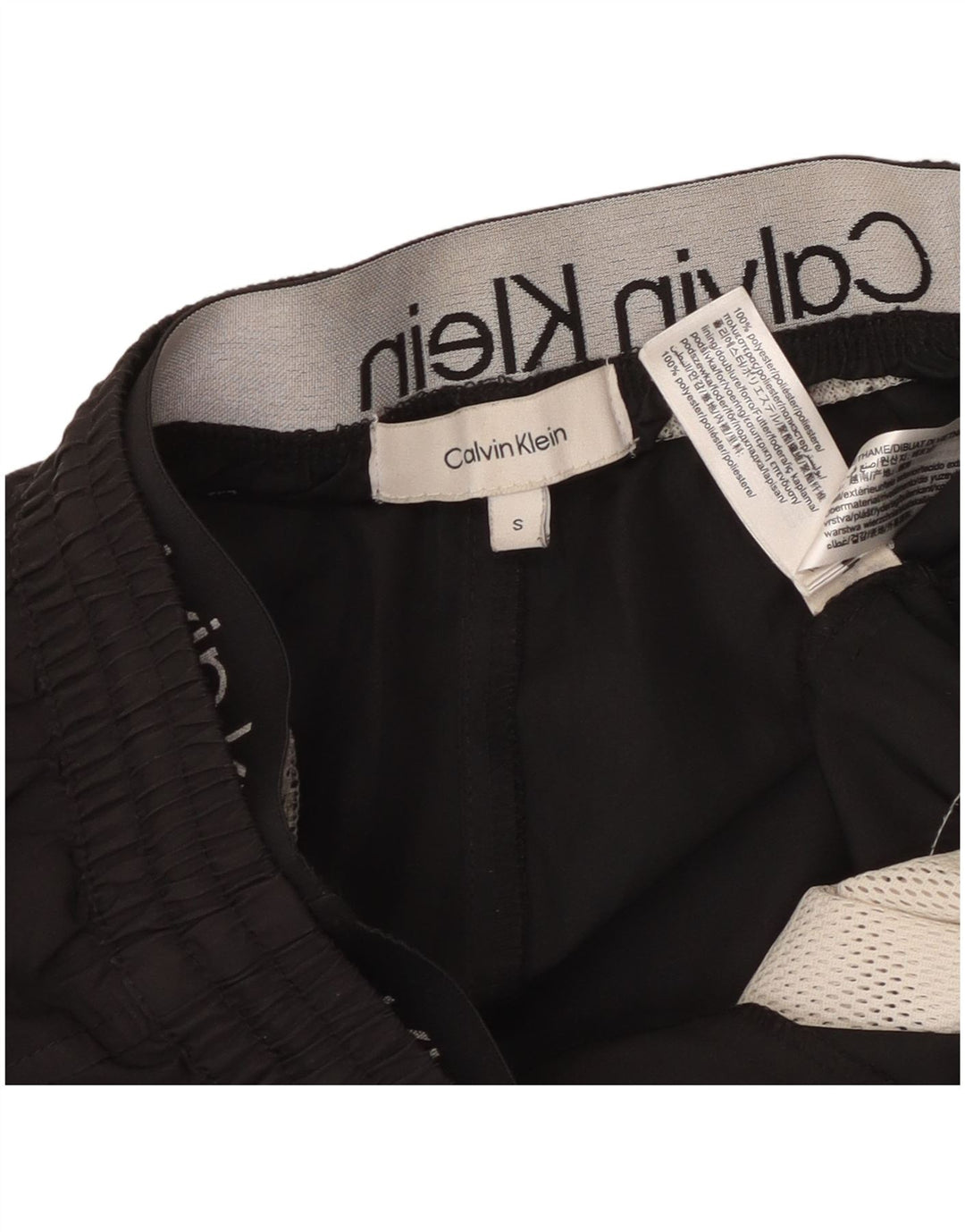 Shorts esportivos masculinos Calvin Klein pequeno poliéster preto