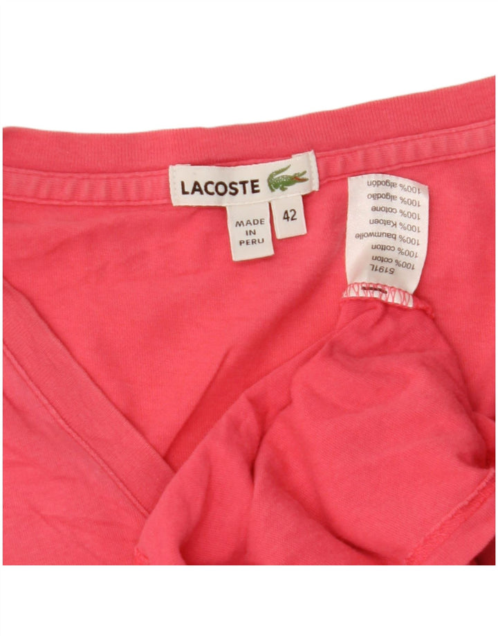 Camiseta feminina Lacoste tamanho superior 42 grande algodão rosa