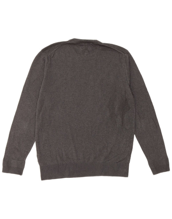 Suéter feminino Tommy Hilfiger com gola redonda, 14 algodão cinza médio