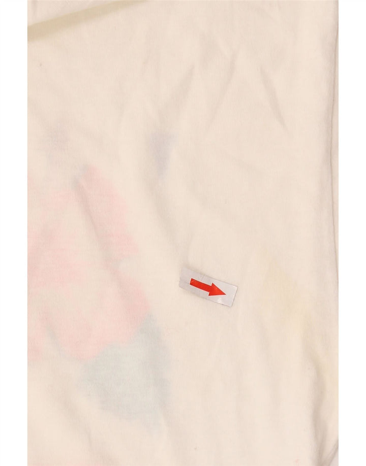 Camiseta gráfica masculina vintage top médio branco floral