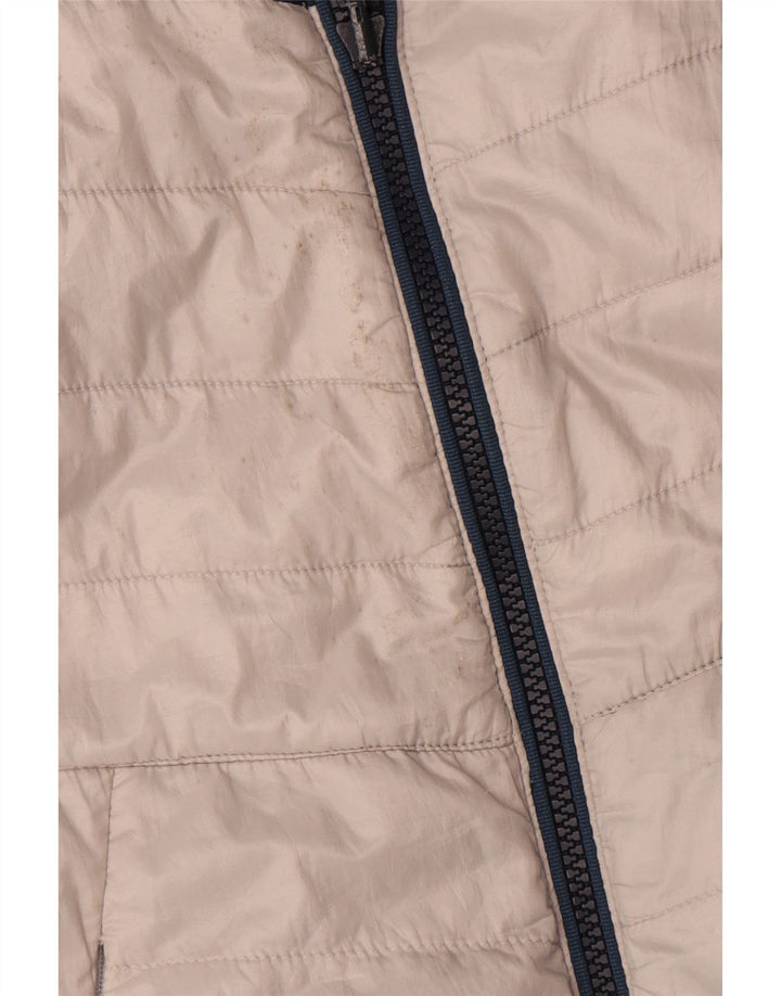 Colete acolchoado masculino Timberland UK 38 poliéster colorblock branco médio