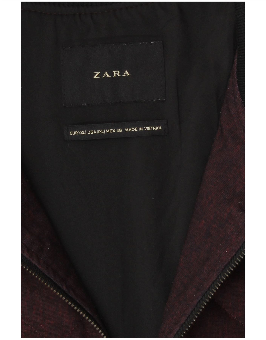 Jaqueta bomber acolchoada masculina Zara Reino Unido 44 2XL Borgonha