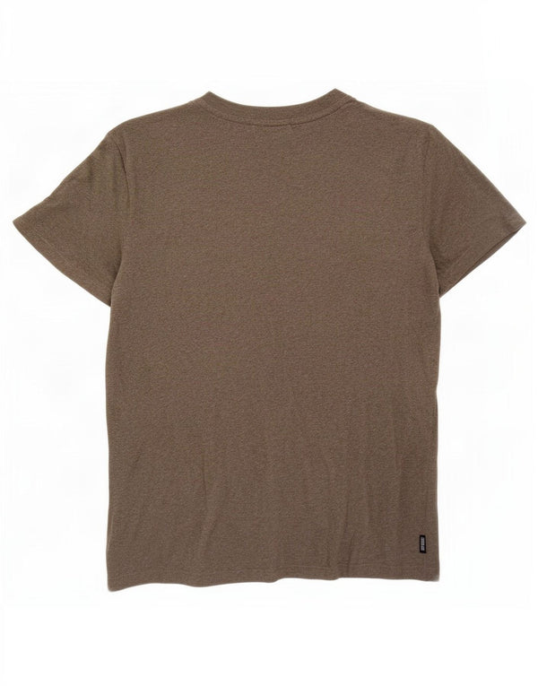 Camiseta masculina Superdry Top médio cáqui algodão manchado