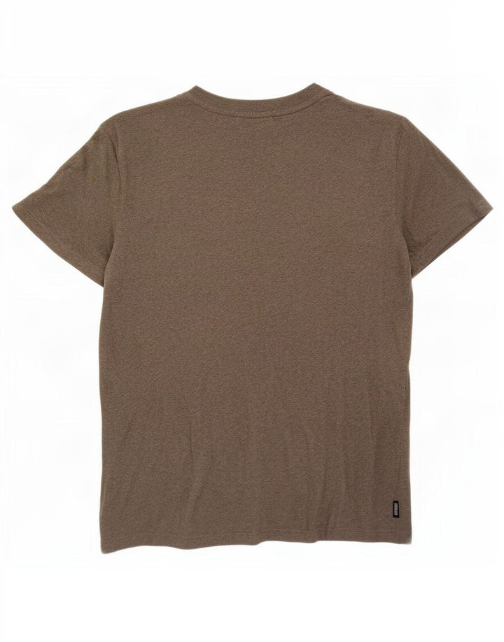 Camiseta masculina Superdry Top médio cáqui algodão manchado