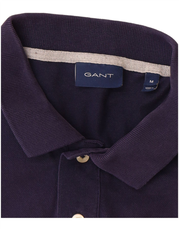 Camisa polo masculina GANT de algodão azul marinho médio