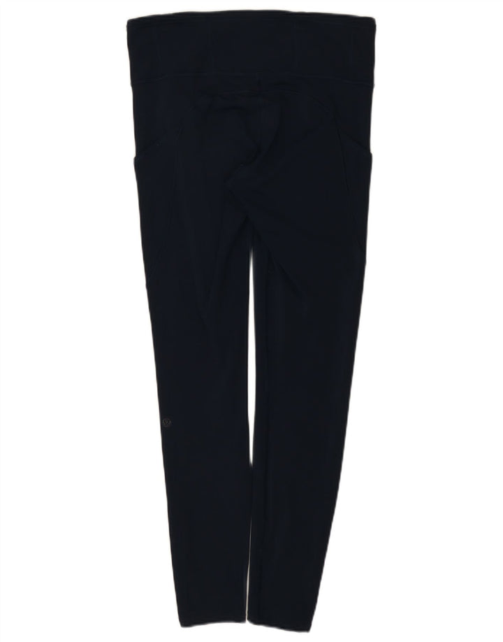 Lululemon Leggings femininas de cintura alta US 10 grandes azul marinho