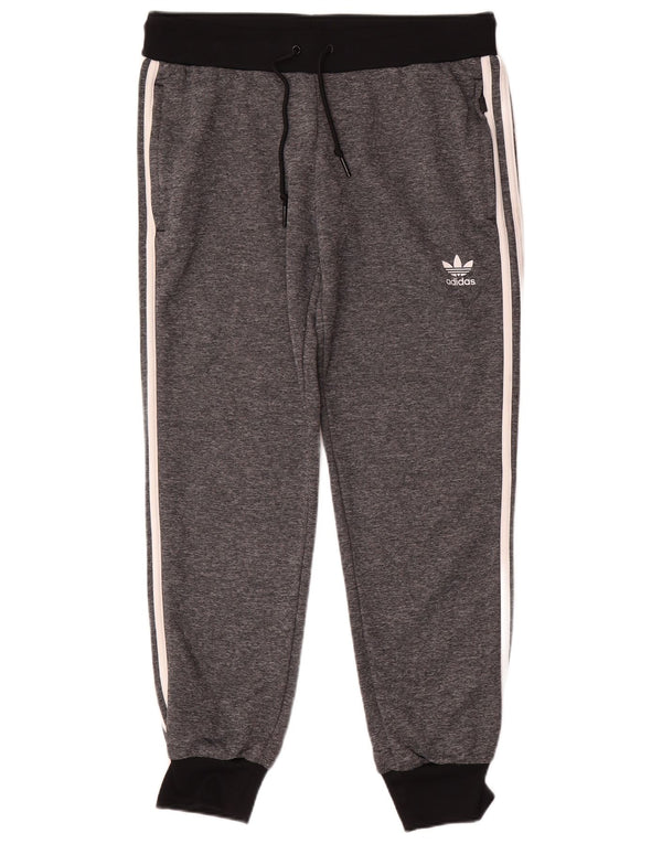 Adidas Calças de treino femininas Joggers UK 16 Large Grey Colourblock