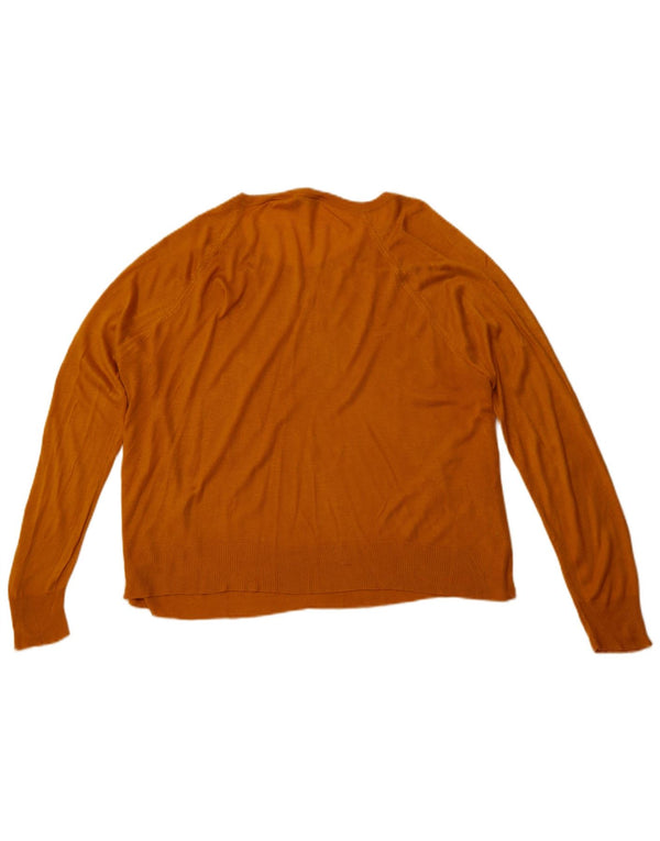 Suéter feminino ZARA com gola canoa UK 18 XL laranja sintético