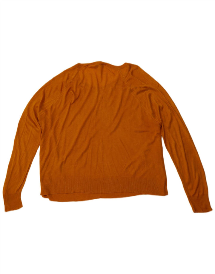 Suéter feminino ZARA com gola canoa UK 18 XL laranja sintético