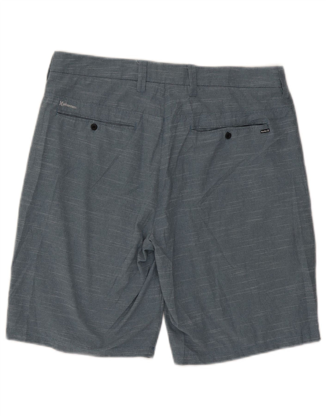 Hurley Mens Chino Shorts W31 Poliéster manchado azul médio