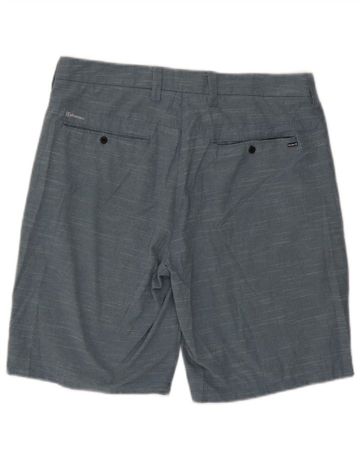 Hurley Mens Chino Shorts W31 Poliéster manchado azul médio