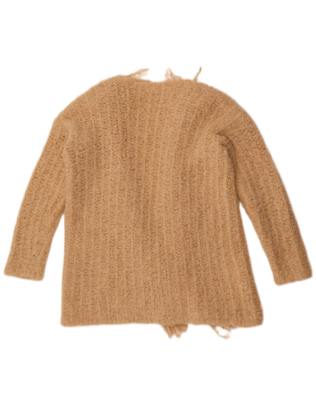 Suéter cardigã aberto feminino Kontatto Reino Unido 16 grande bege acrílico