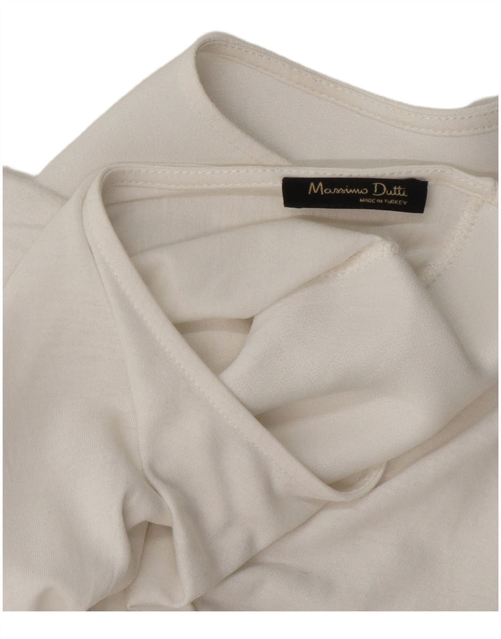 Blusa feminina Massimo Dutti UK 16 grande floral branco