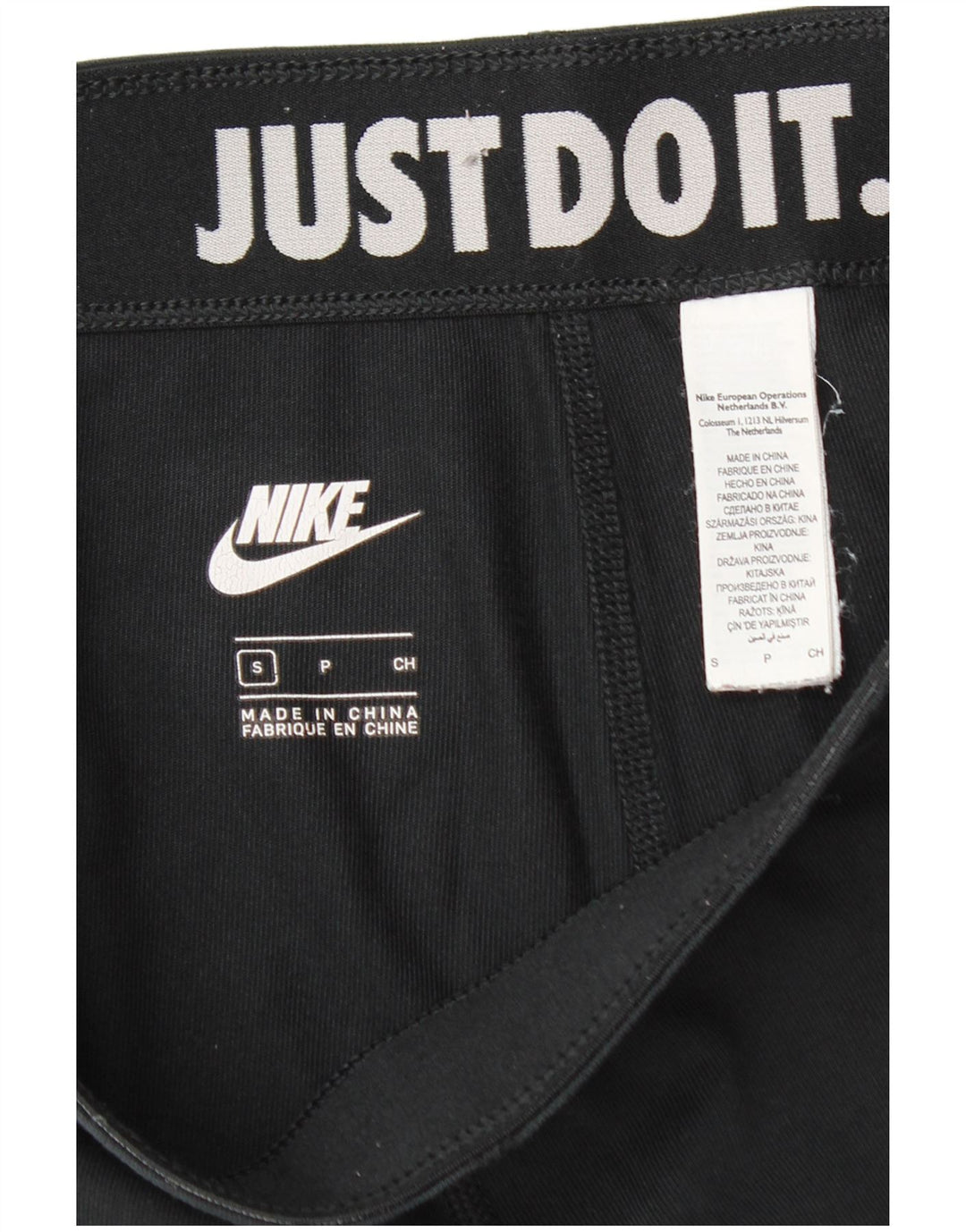 Leggings Nike Femininas Gráficas UK 10 Pequenas Algodão Preto