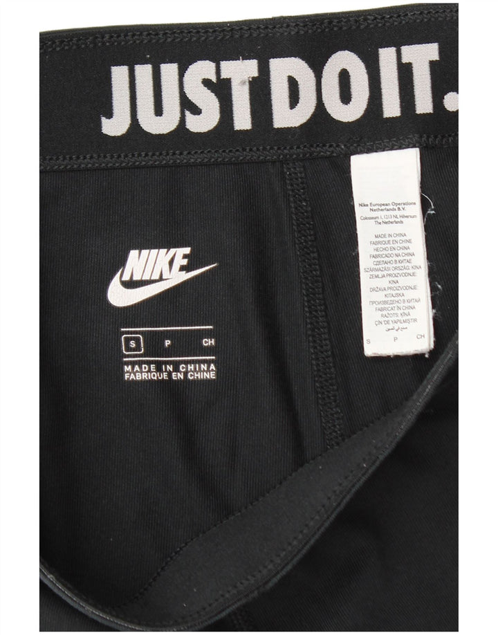 Leggings Nike Femininas Gráficas UK 10 Pequenas Algodão Preto