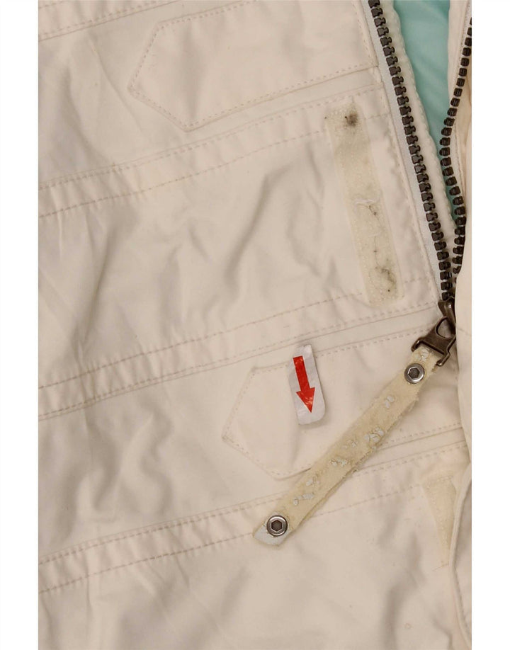 Jaqueta de esqui com capuz feminino The North Face UK 10 pequeno poliéster branco