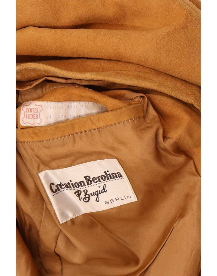 Jaqueta de camurça feminina vintage IT 50 XL couro marrom