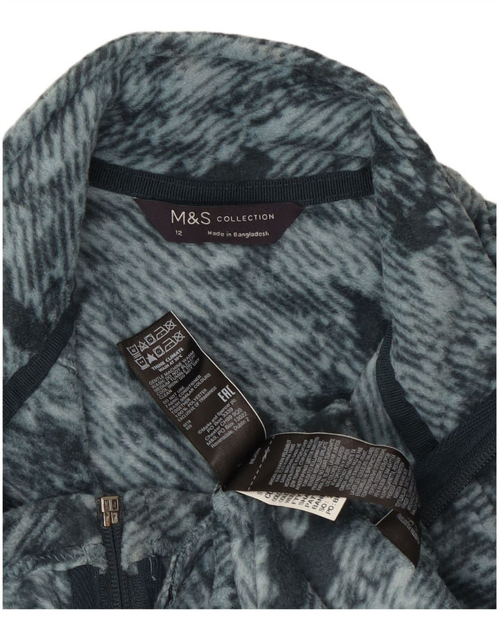 Jaqueta de lã feminina Marks & Spencer UK 12 poliéster camuflado cinza médio