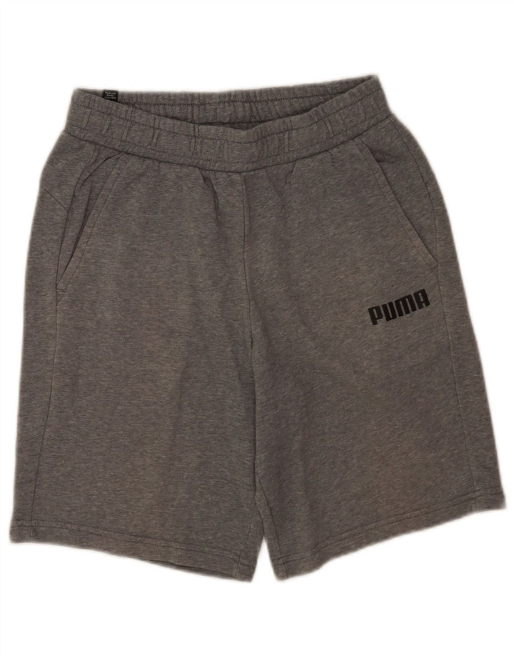 Shorts esportivos masculinos Puma médio cinza manchado de algodão
