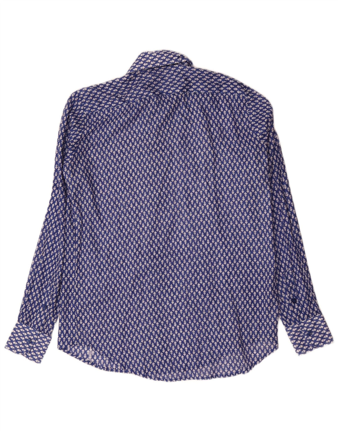 Camisa Masculina Vintage Média Azul Floral