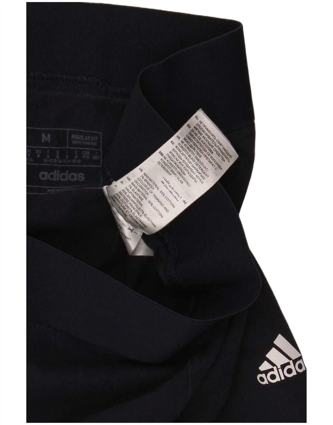 Leggings Adidas Regular Fit UK 12/14 Médio Algodão Preto