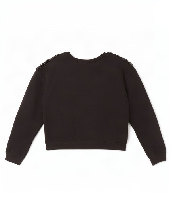 Hollister feminino crop moletom jumper UK 16 grande preto