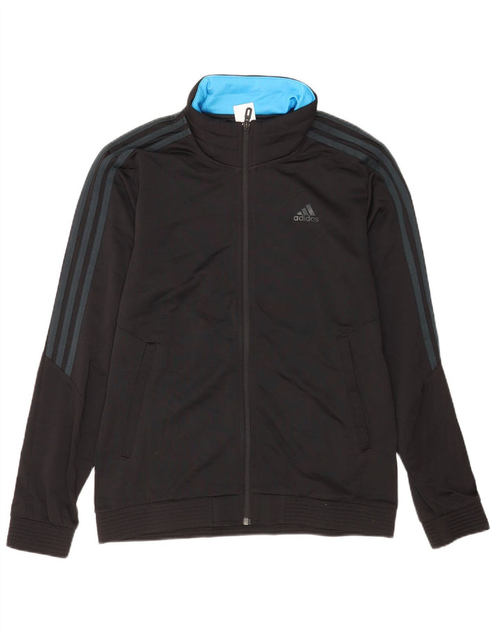 Adidas Mens Tracksuit Top Jacket UK 40/42 Médio Preto Poliéster