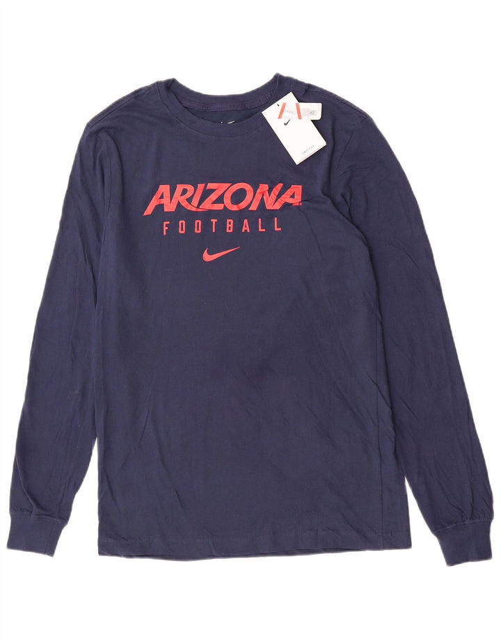 Top gráfico masculino NIKE Arizona manga comprida pequeno azul marinho algodão