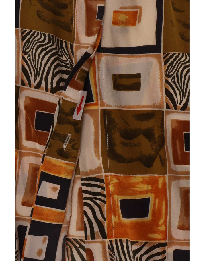 Cherie Camisa feminina de manga curta IT 52/54 2XL Patchwork multicolorido retrô